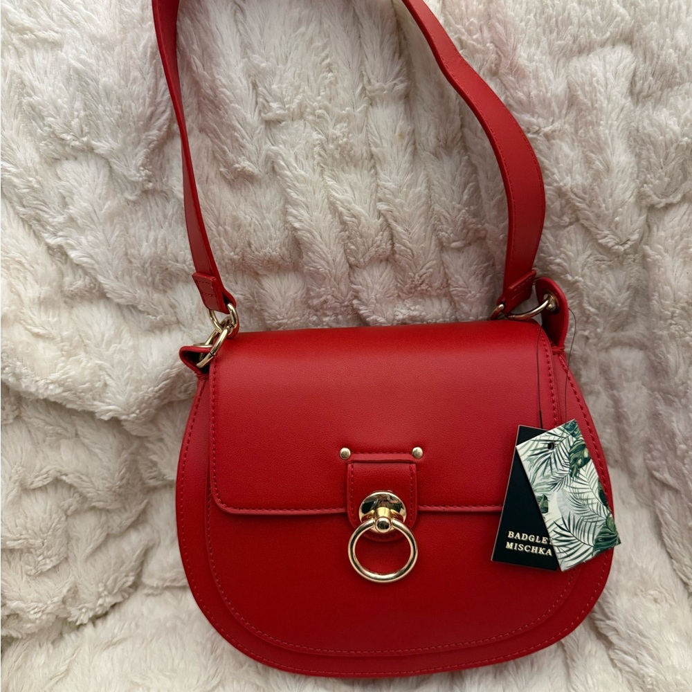 Badgley Mischka Bold Red Shoulder Bag